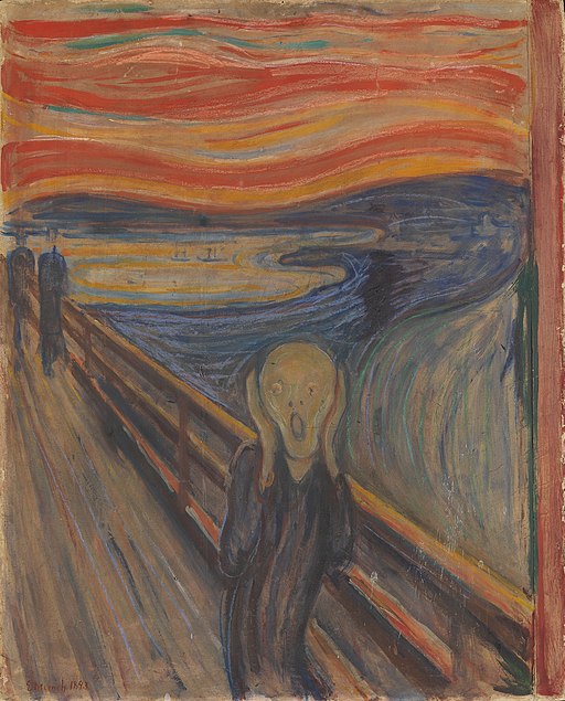 The Scream (1893), oil, tempera and pastel on cardboard, 91 x 73 cm. National Gallery of Norway.