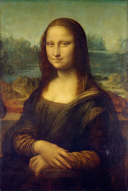 Mona Lisa or La Gioconda (c. 1503–1506). Oil on poplar panel, 77 × 53 cm (30 × 21 in).