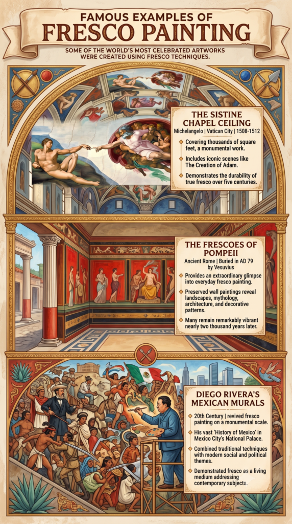 Fresco Painting for Beginners: Your Complete Guide to Ancient Wall Art 8 infographic: Famous Examples of Fresco Painting
