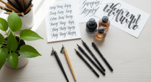 How to Start Selling Calligraphy Art: A Complete Guide for Aspiring Artists 4 calligraphy artist workspace tools supplies