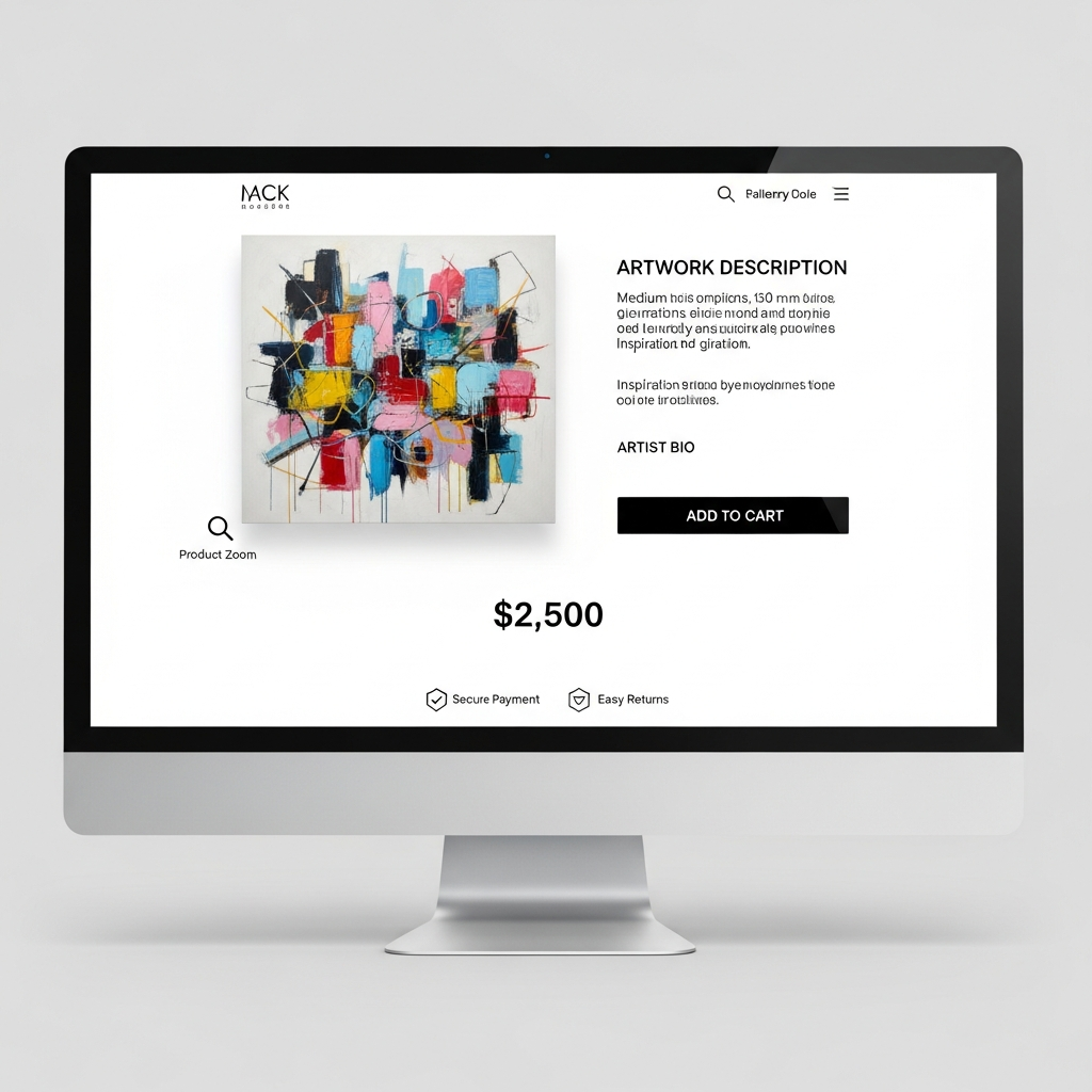 Your Complete Online Art Marketplaces Buyer Guide: Find Unique Art Safely 4 Screenshot of curated online art marketplace showing professionally photographed paintings with detailed descriptions