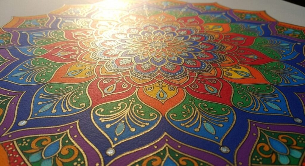 Unlock Your Inner Artist: A Guide to Mandala Art and Our New Digital Generator 6 The completed mandala, a beautiful and unique reflection of your inner creativity and focused journey
