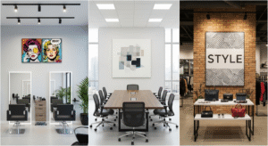 modern art prints commercial space examples