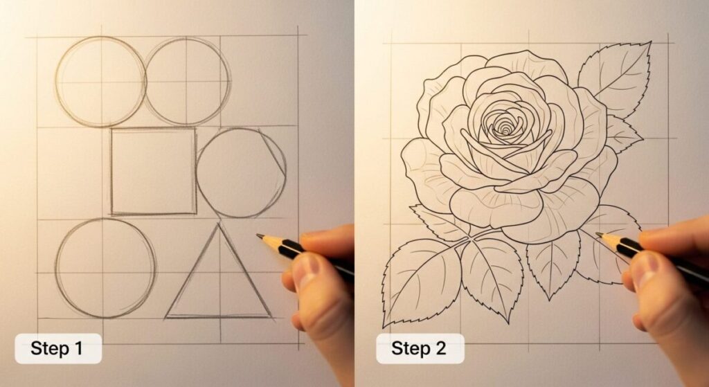 Outline Drawing Art in simple steps