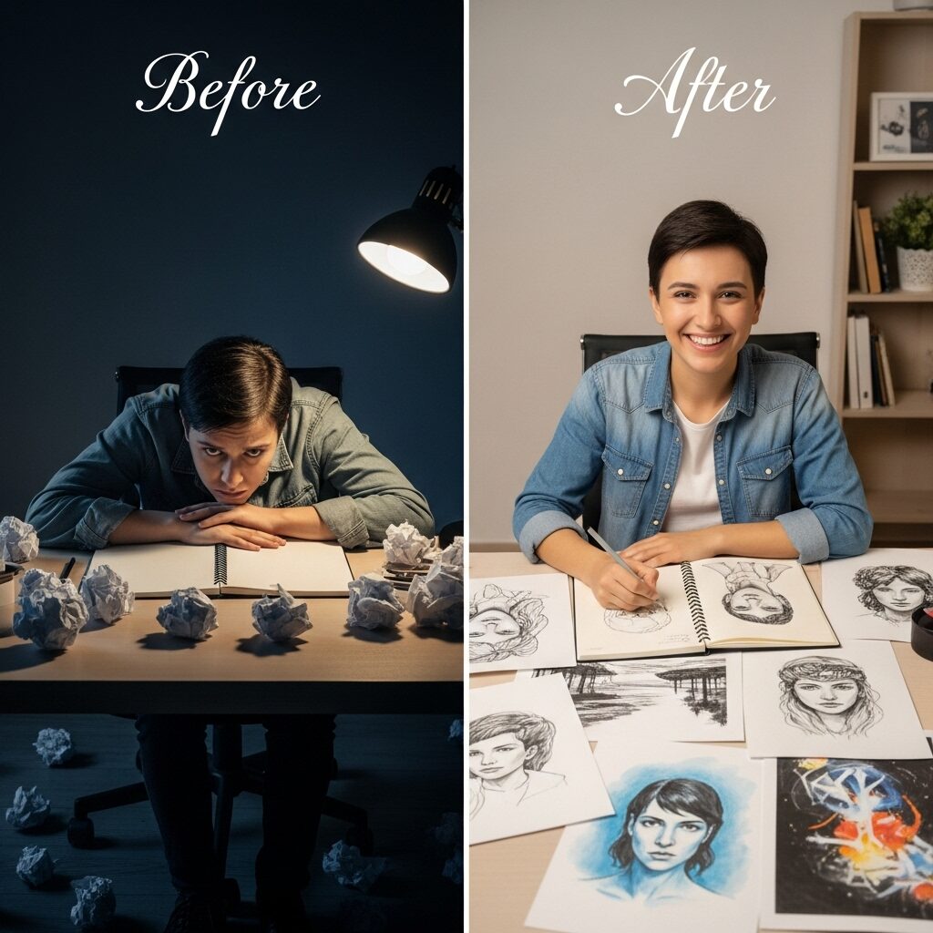 Before and after: Regular practise but keep it simple