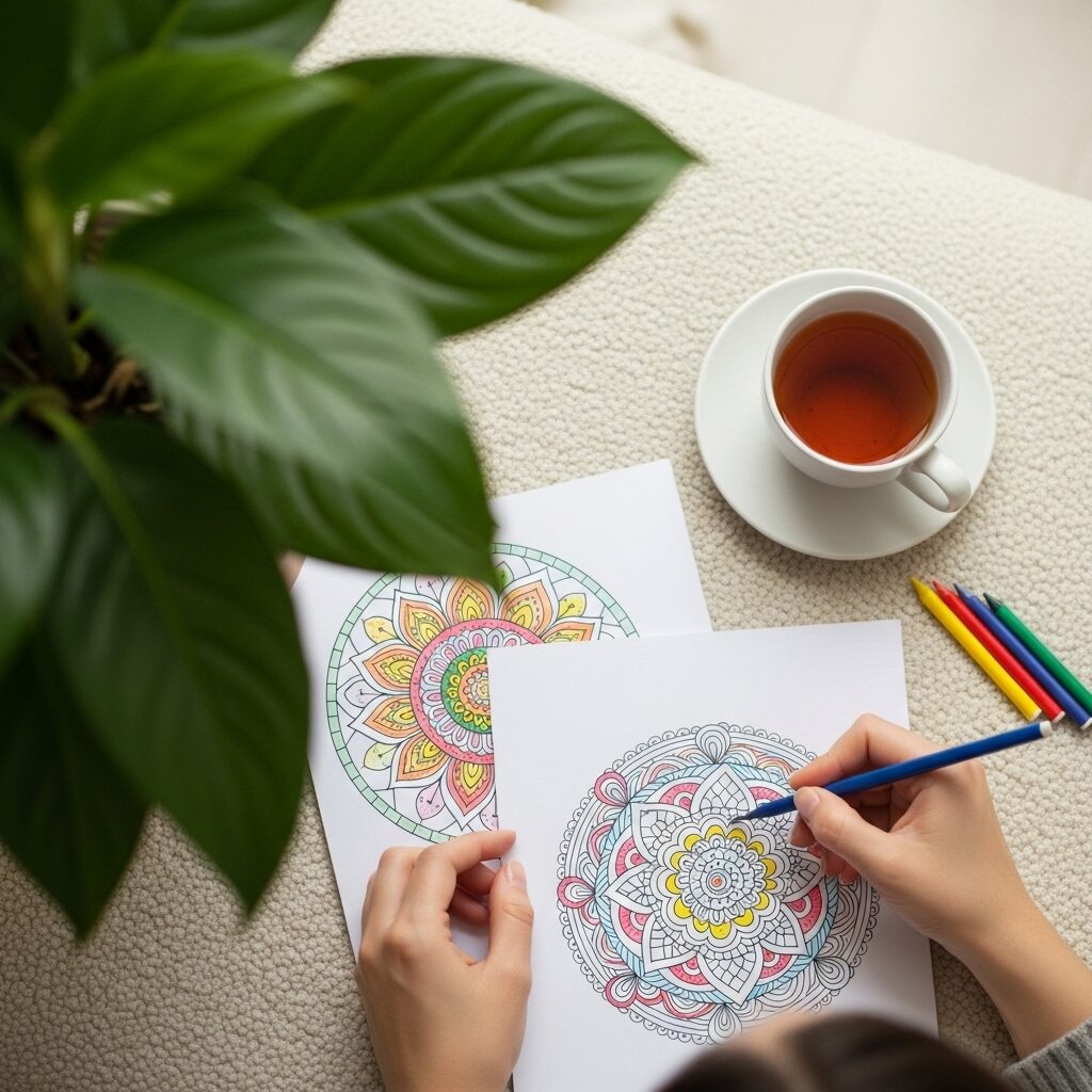 Unlock Your Inner Artist: A Guide to Mandala Art and Our New Digital Generator 5 person coloring mandala mindfulness
