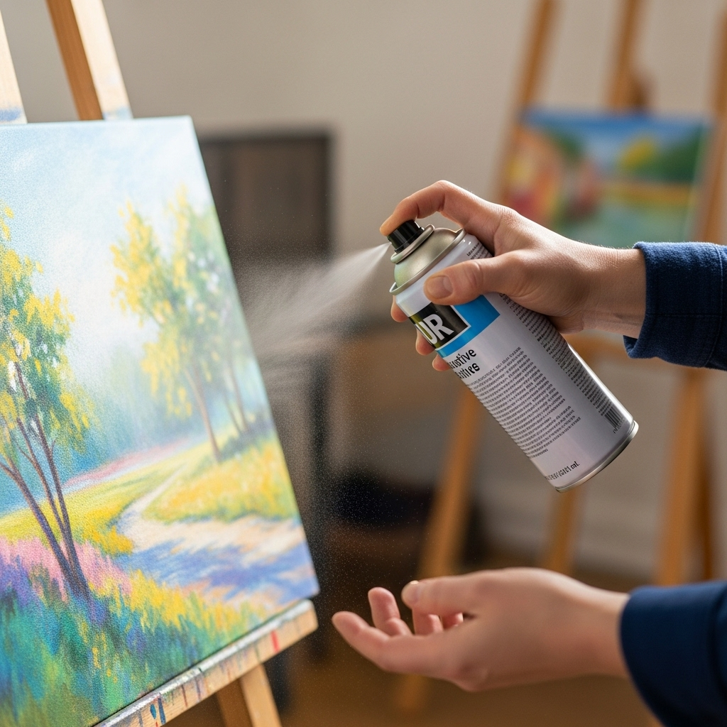 Top 5 Common Pastel Painting Mistakes (and How to Avoid Them) 7 Demonstration of proper fixative spraying technique and distance