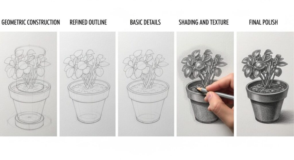 sketching prompts created step by step