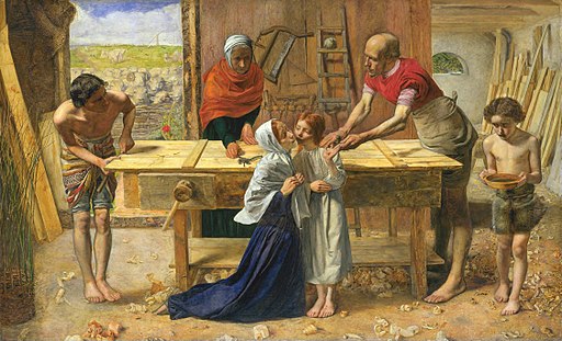 Top 10 John Everett Millais Paintings: A Pre-Raphaelite Masterpiece Tour 4 Christ in the House of His Parents (1849–1850). Oil on canvas, 86.4 × 139.7 cm (34.0 × 55.0 in). Tate Britain, London