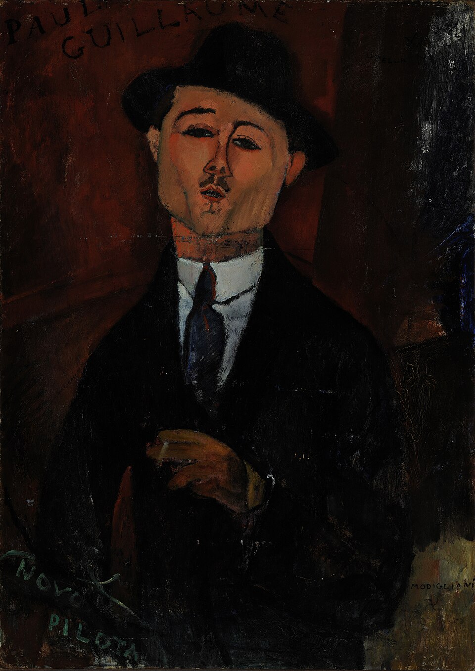 A painting by Modigliani titled 'Portrait of Paul Guillaume', depicting Paul Guillaume was another of Modigliani's art dealers and a major promoter of modern art. In this p…