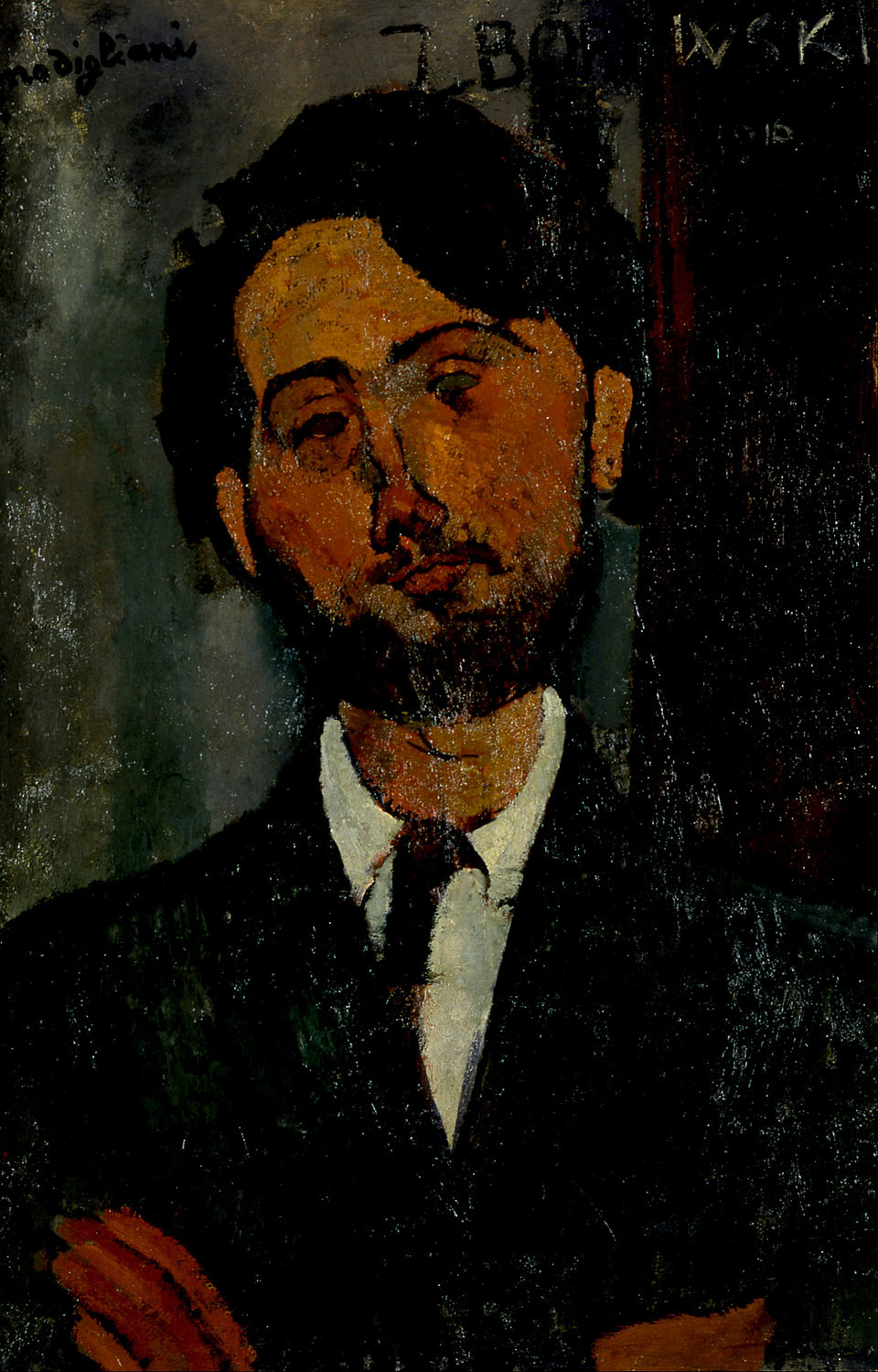 A painting by Modigliani titled 'Portrait of Leopold Zborowski', depicting Léopold Zborowski was Modigliani’s friend, dealer, and biggest supporter during his final years. Thi…