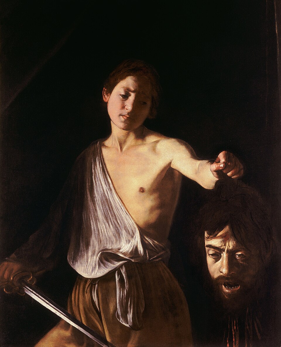 A painting by Caravaggio titled David with the Head of Goliath