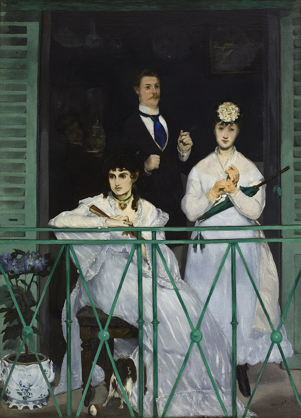 A painting by Manet titled The Balcony 