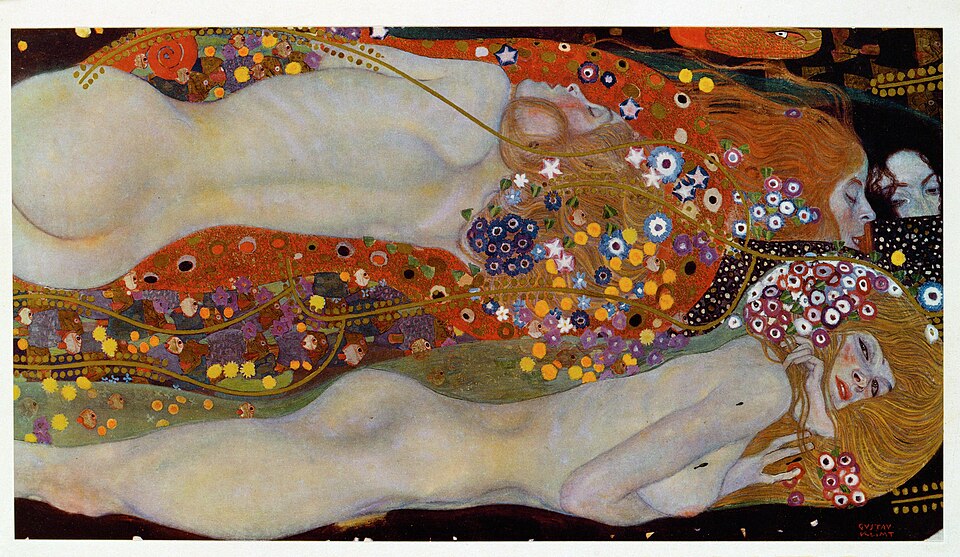 Golden Masterpieces: Discover the Top 10 Gustav Klimt Paintings 12 "Water Serpents II" by Gustav Klimt, painted in 1907. Description: A mesmerizing and mystical painting, Water Serpents II depicts several female figures floating weightlessly in a dreamlike underwater world. Their bodies intertwine in a sensual, flowing dance. The painting explores themes of female love and harmony with nature. It has a complicated history, having been stolen by the Nazis and only recently sold after a long restitution case.. Interesting fact: The painting was once owned by Jenny Steiner, a prominent Jewish art collector in Vienna, before being confiscated by the Nazis.