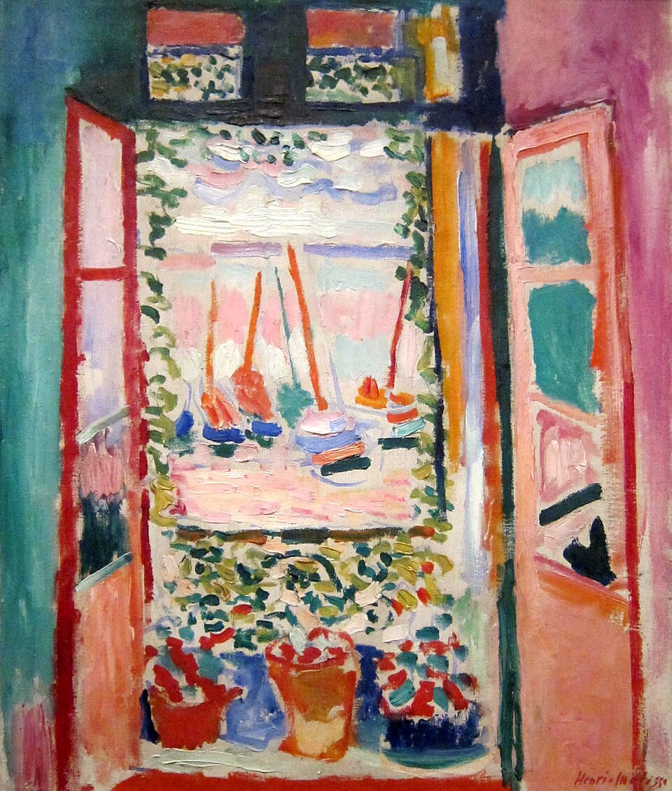 Color Unleashed: Discover the Top 10 Matisse Paintings That Changed Art Forever 11 "The Open Window, Collioure" by matisse, painted in 1905. Description: Imagine throwing open a window on a sunny day in the south of France. That's the feeling this painting gives you. We're looking out from a dark room onto a bright, colorful harbor filled with boats. The view is a beautiful chaos of pinks, blues, and greens. Matisse painted the wall inside the room with clashing colors, making the view outside seem even more brilliant and alive.. Interesting fact: This painting was exhibited at the scandalous 1905 Salon d'Automne, the very exhibition where a critic mockingly nicknamed Matisse and his friends 'Les Fauves' (The Wild Beasts).