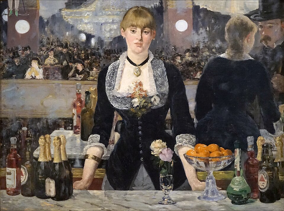 My personal favourite on Top 10 Manet Paintings: A painting by Manet titled A Bar at the Folies-Bergère