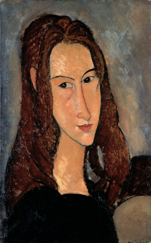 A painting by Modigliani titled 'Portrait of Jeanne Hébuterne', depicting Jeanne Hébuterne was Modigliani's final love and the mother of his child. He painted her many times,…