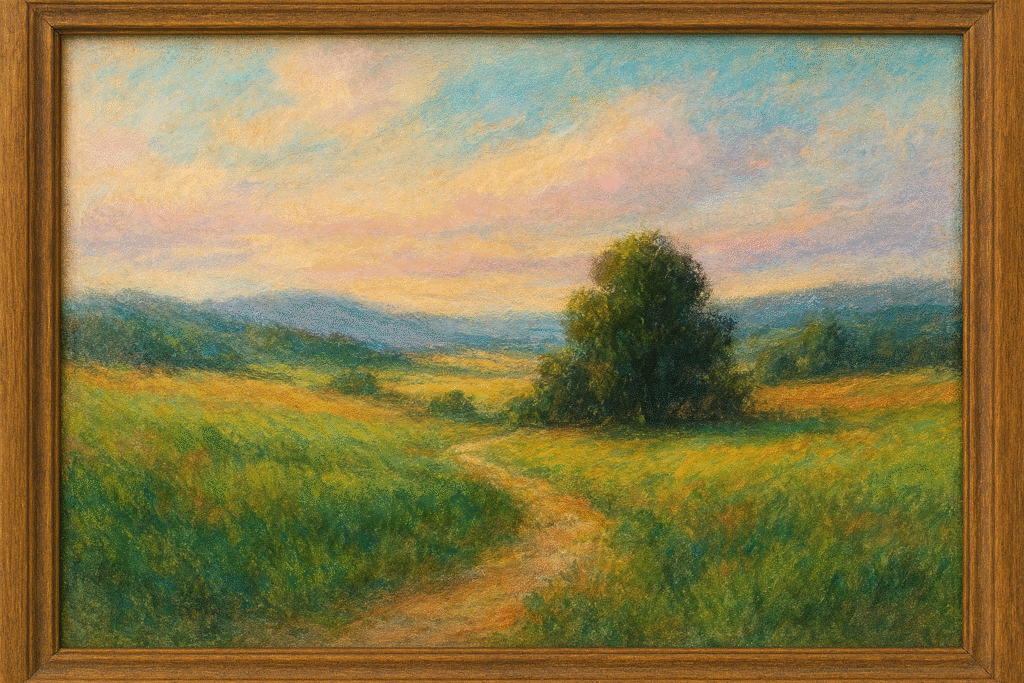 Completed artwork showcasing combined soft and oil pastel techniques