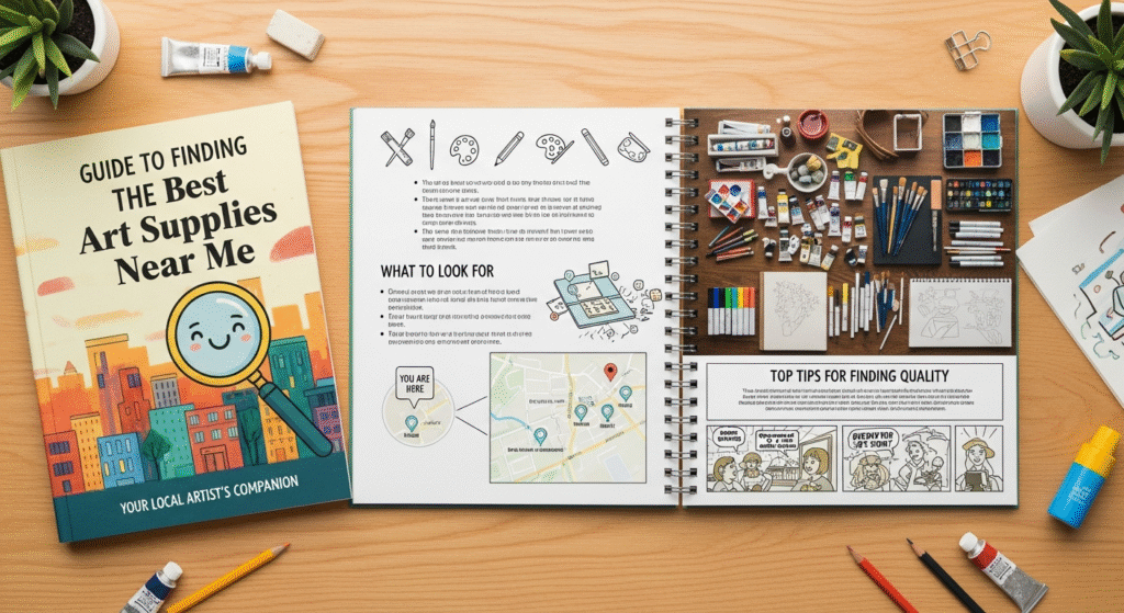 The Definitive Guide to Finding the Best Art Supplies Near Me 3 best art supplies near me - guide and open book on table