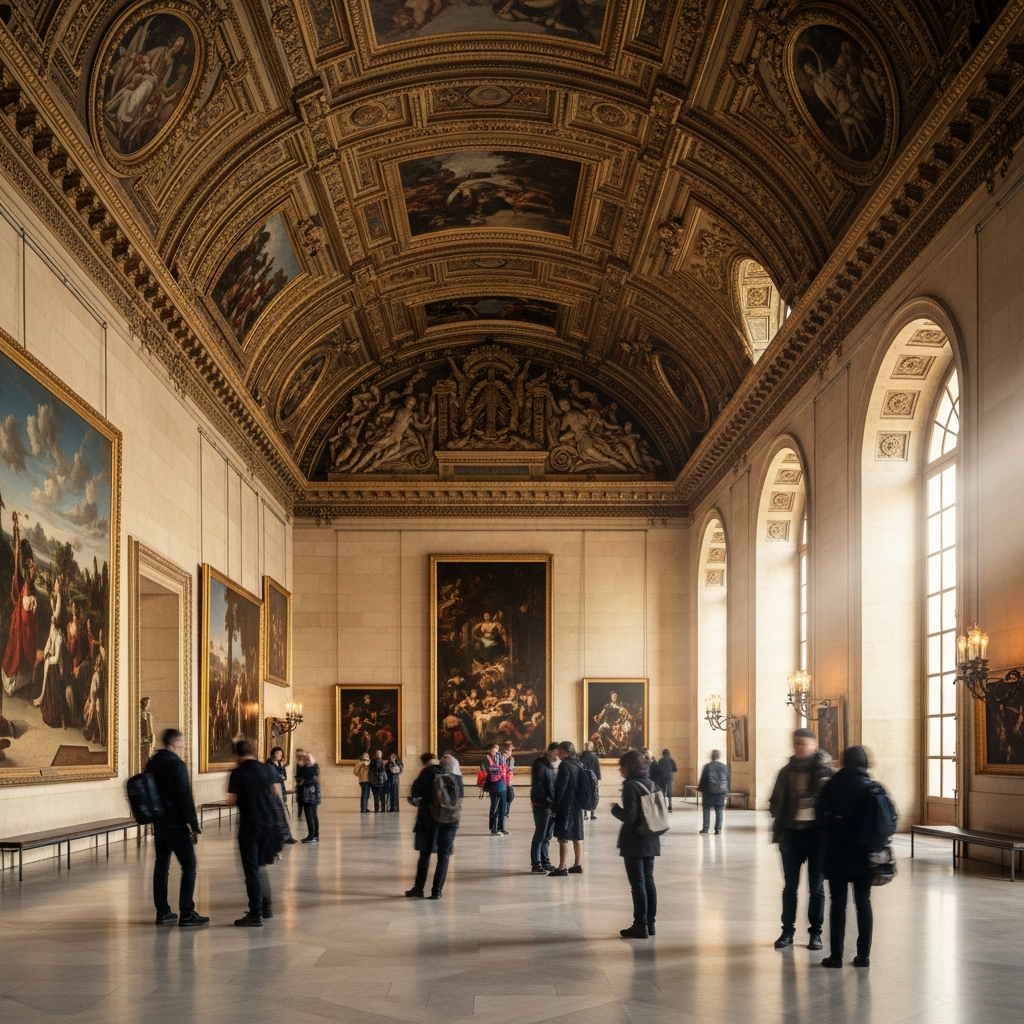 louvre museum grand gallery famous paintings