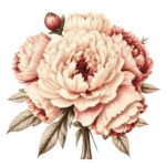 The Digital Bloom: Floral Clip Art Guide for Designers 10 peony bouquet vintage floral design old botanical print sepia tones white background high quali