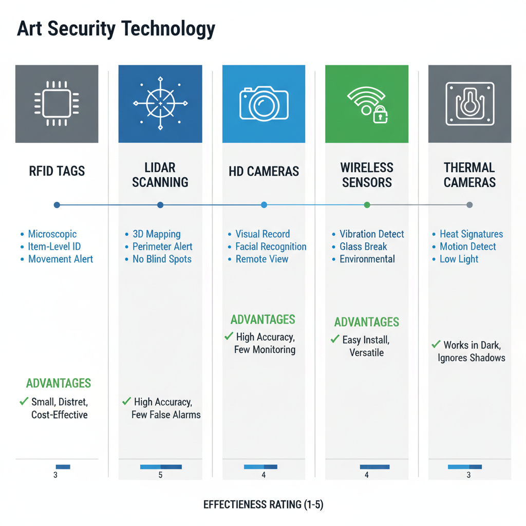 Protecting Valuable Paintings: Your Complete Security and Safety Guide 7 Comparison chart showing different art security technologies RFID LiDAR wireless sensors benefits