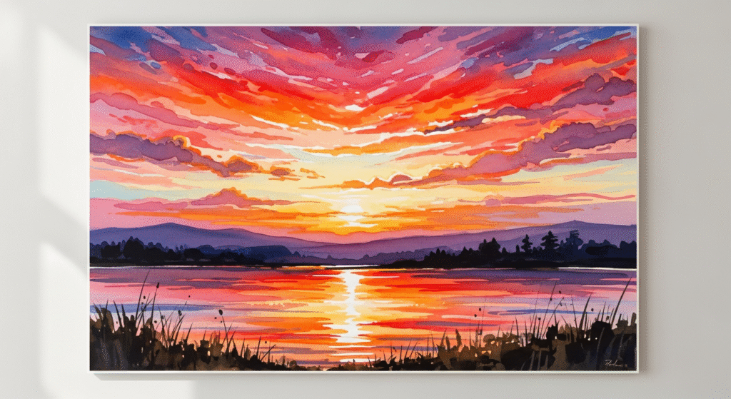 Example of stunning canvas prints: sunset in its glory