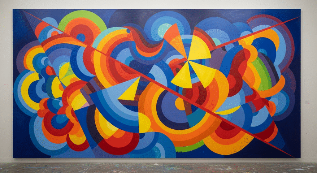 Decoding Abstract Art: What Makes a Good Abstract Painting Truly Great? 3 Colorful abstract painting demonstrating non-representational shapes and forms