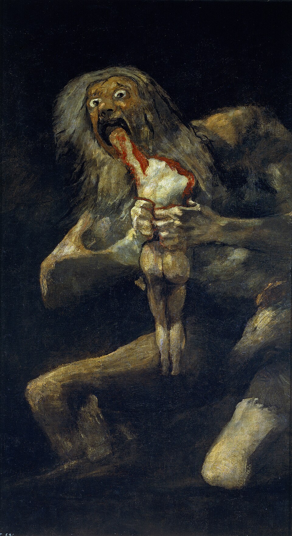 Master of Shadows: Discover the Top 10 Goya Paintings That Changed Art Forever 4 "Saturn Devouring His Son" by Goya, painted in c. 1819–1823. Description: Get ready for a shock! This is one of Goya's famous 'Black Paintings,' which he painted directly onto the walls of his house. It shows the Roman god Saturn frantically eating one of his own children to prevent a prophecy that he would be overthrown. It's a raw, terrifying image about time, destruction, and the fear of losing power.. Interesting fact: This painting was never meant for public display; it was a private expression of Goya's darkest thoughts in his own dining room.