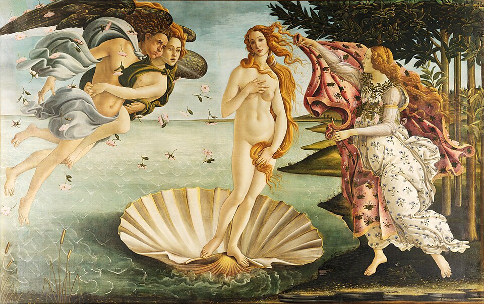 A painting by Botticelli titled 'The Birth of Venus', depicting Imagine a goddess born from a giant seashell! That's the stunning scene in 'The Birth of Venus.' Ven…