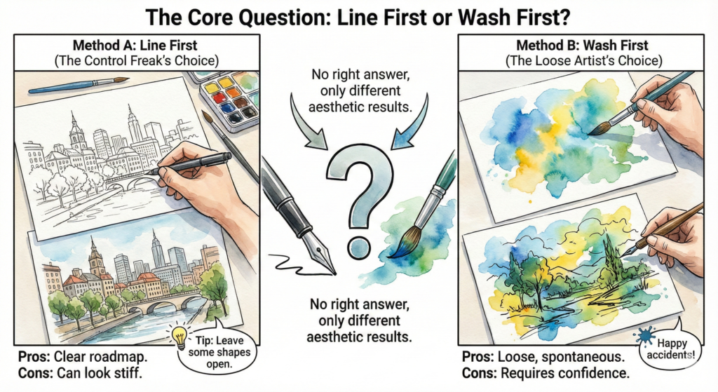 Core Question Line First or Wash First