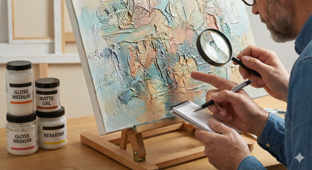 Inspecting your dry layers on oil painting