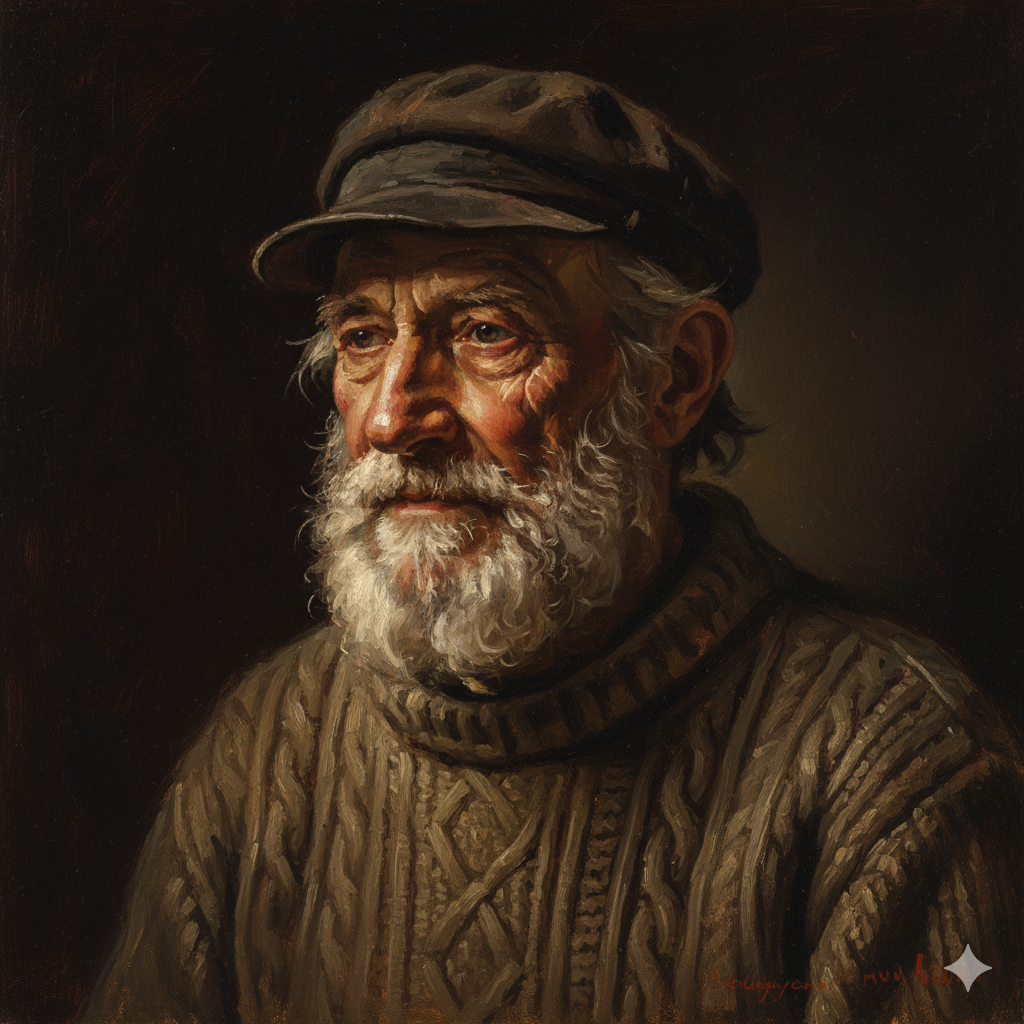 Portrait of an elderly fisherman