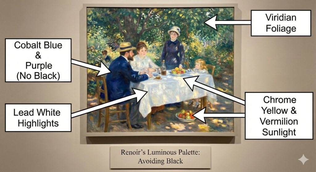 Renoir used a specific set of pigments