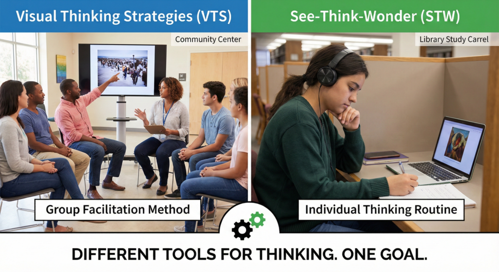 Visual Thinking Strategies vs See Think Wonder