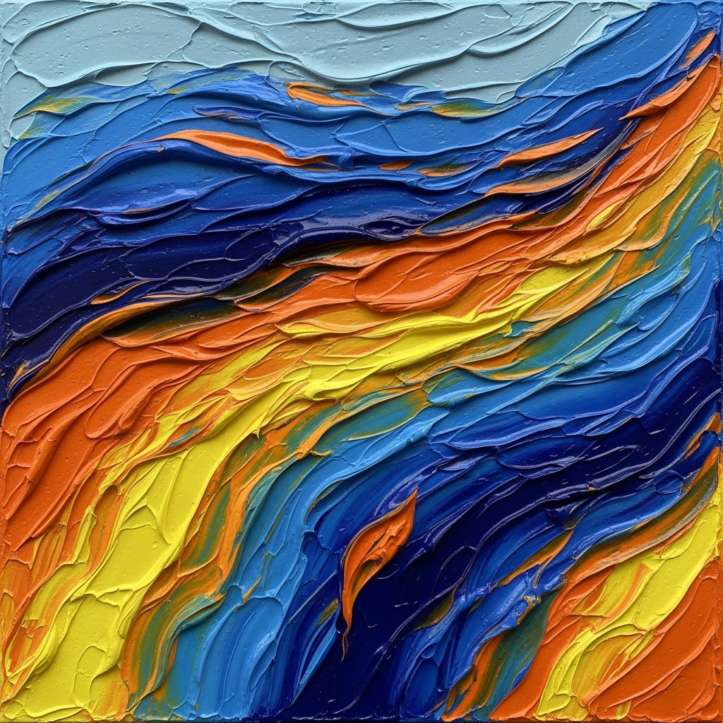 How to Know When an Abstract Painting is Finished: The Artist's Ultimate Guide 4 Close-up of vibrant abstract painting showing rich color relationships and texture