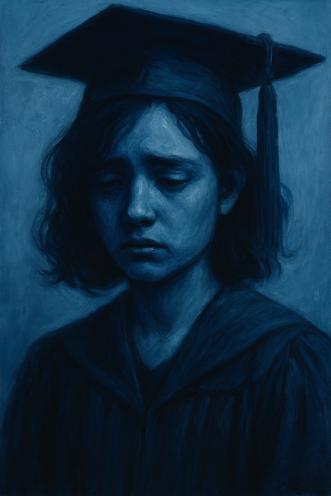 blue melancholy portrait