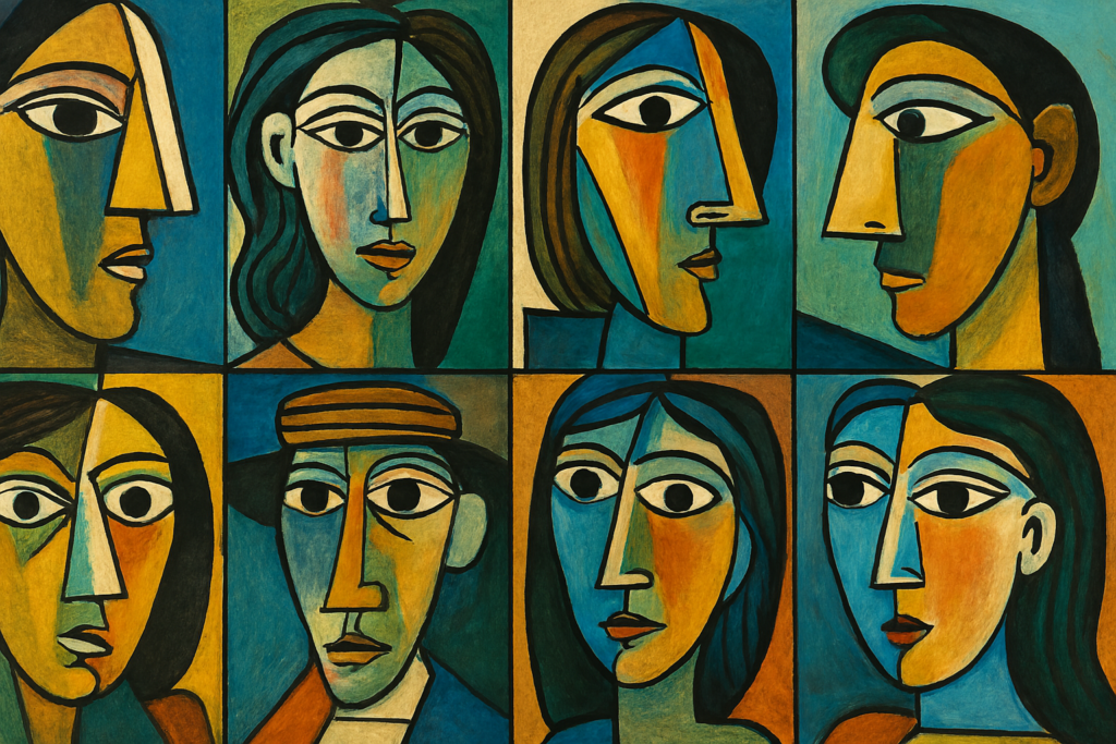 collage picassos abstract faces