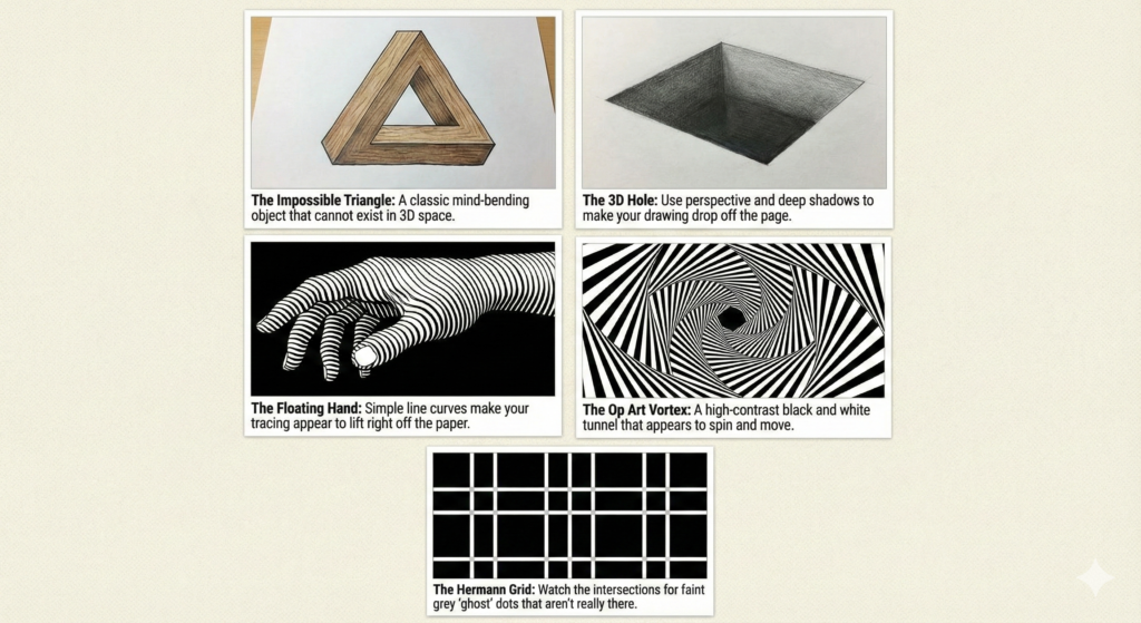 Drawing a 3D hole optical illusion on paper easy optical illusion drawings