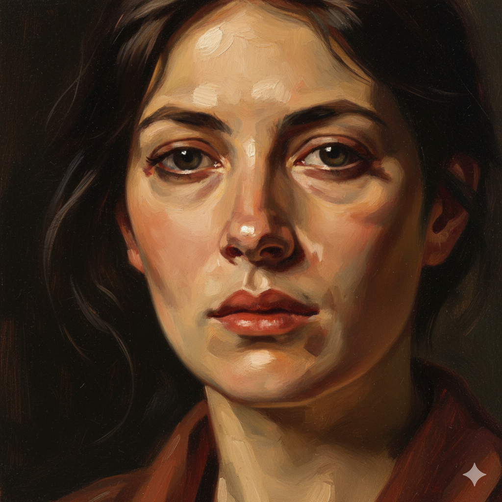 Painting reference showing examples of hard edges, soft edges, and lost edges in portraiture