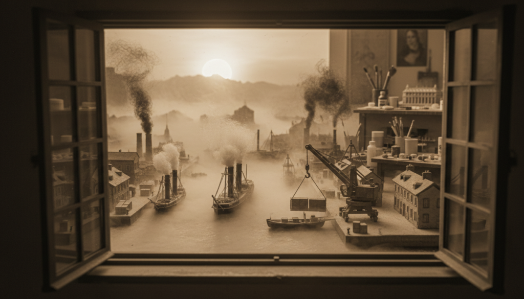 The view from the Hôtel de l'Amirauté was a scene of industrial power