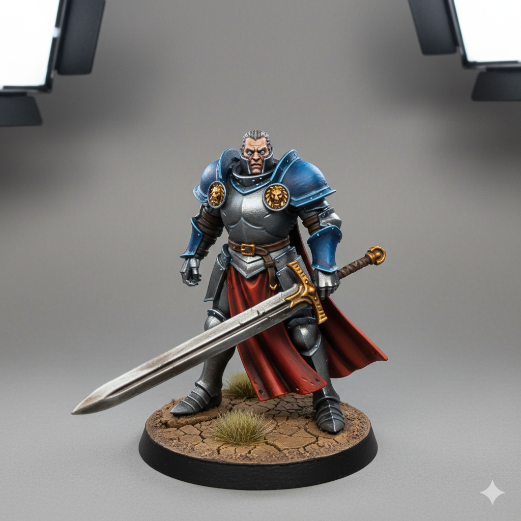 Fully painted miniature displaying layered colors smooth gradients edge highlights and detailed eyes