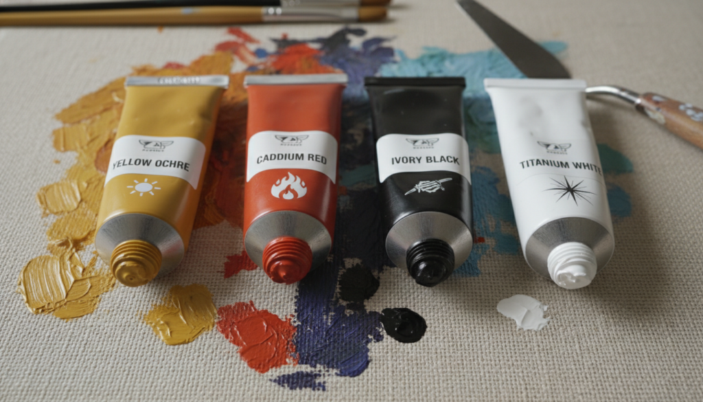 The Ultimate Zorn Palette Challenge: Master Color Harmony with 4 Tubes 3 oil paint pigment tubes