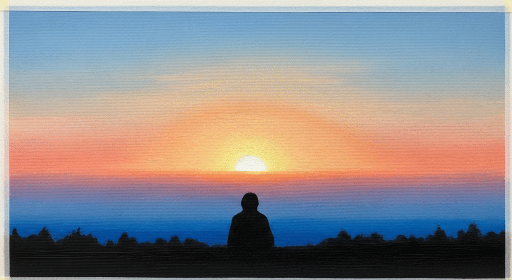 Simple Acrylic Painting for Beginners - landscape sunset