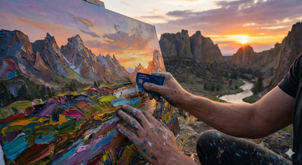 Credit Card Scrape Art Landscapes: sunset landscape example