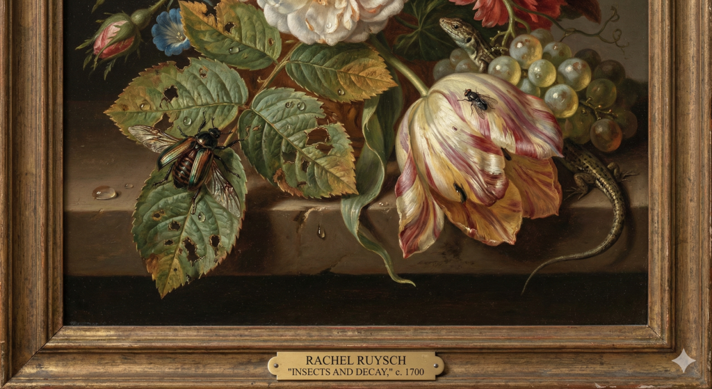 the leaves, crawling beetles, flies, and lizards.