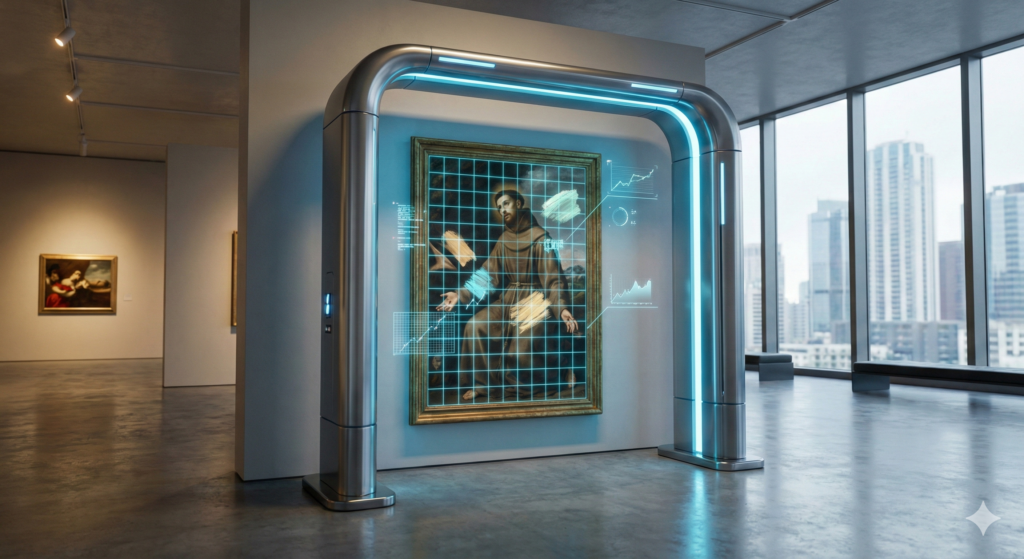 future analyzing a classical oil painting