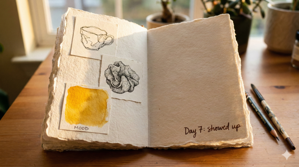 10-Minute Painting Exercises for Busy Beginners: Quick Creative Resets That Fit Your Schedule 4 Quick painting practice journal: small studies showing progress through consistent 10-minute sessions