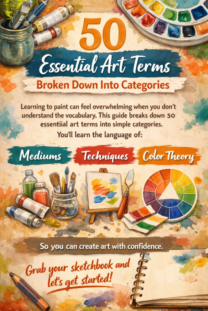 50 essential art terms into simple categories