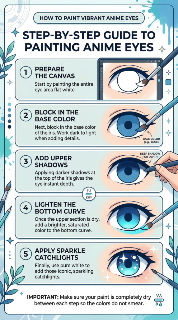 Step by Step Guide to Painting Anime Eyes